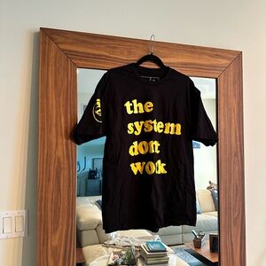 Black t-shirt with writing